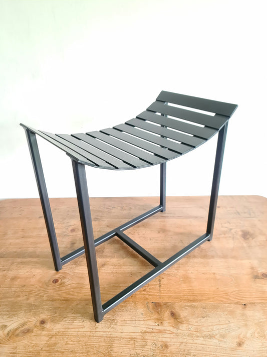 Solid Steel Seat | Industrial Style Quirky Home House Furniture | Metal Angled Unique Hallway Chair | For New Home Gifts for him and Her