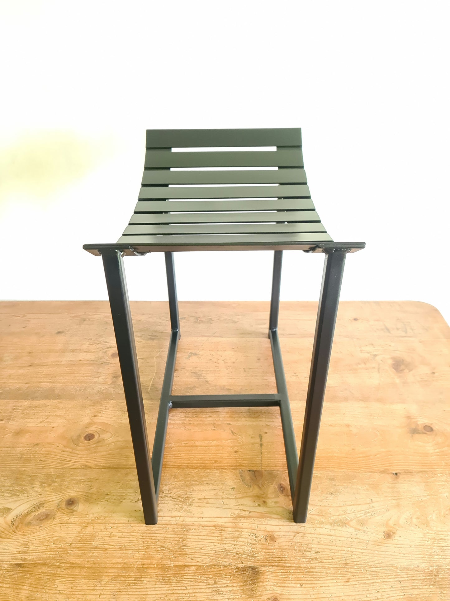 Solid Steel Seat | Industrial Style Quirky Home House Furniture | Metal Angled Unique Hallway Chair | For New Home Gifts for him and Her