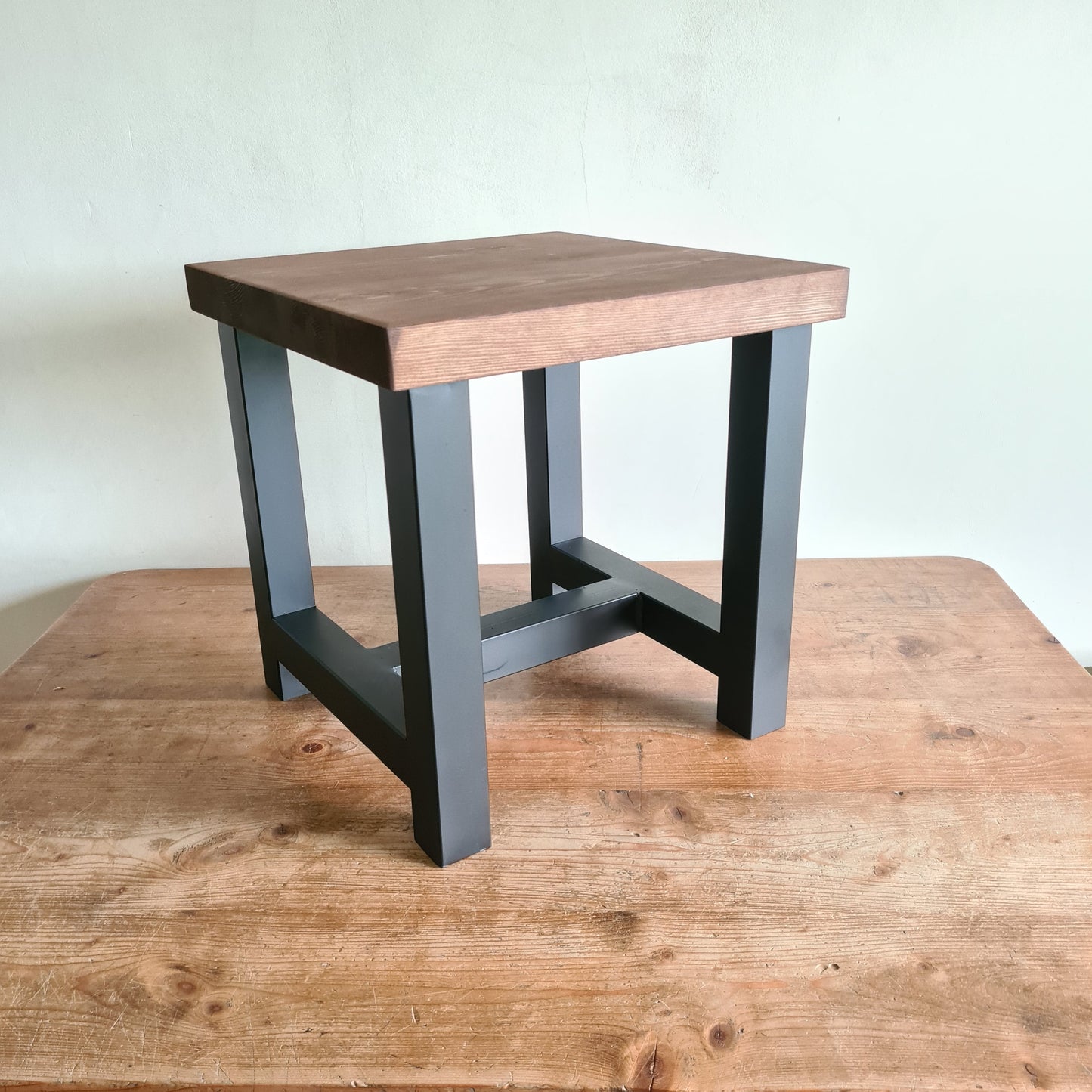 Large Coffee Side Table | Industrial Heavy Duty House Furniture | Bespoke Oak and Steel Table Side Board | For Home Decor Interior Designer
