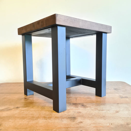 Large Coffee Side Table | Industrial Heavy Duty House Furniture | Bespoke Oak and Steel Table Side Board | For Home Decor Interior Designer