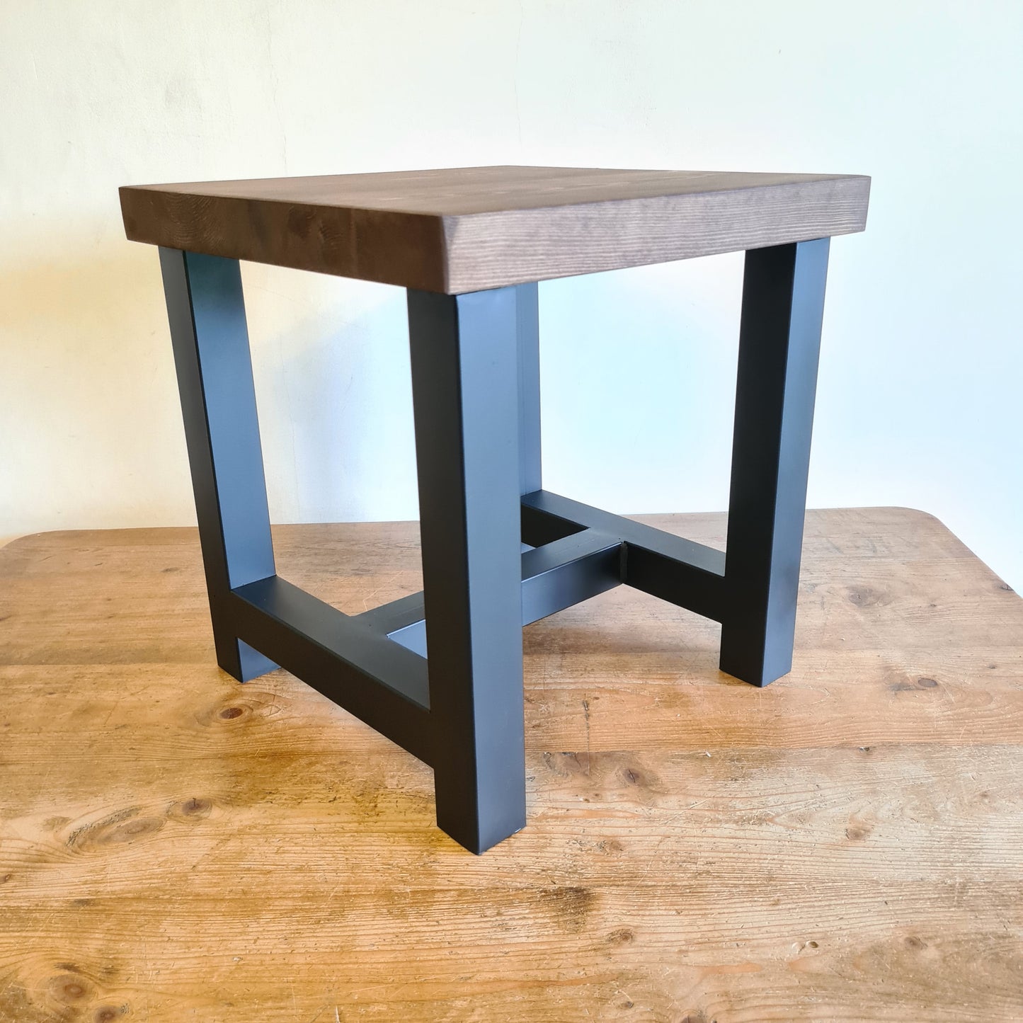 Large Coffee Side Table | Industrial Heavy Duty House Furniture | Bespoke Oak and Steel Table Side Board | For Home Decor Interior Designer