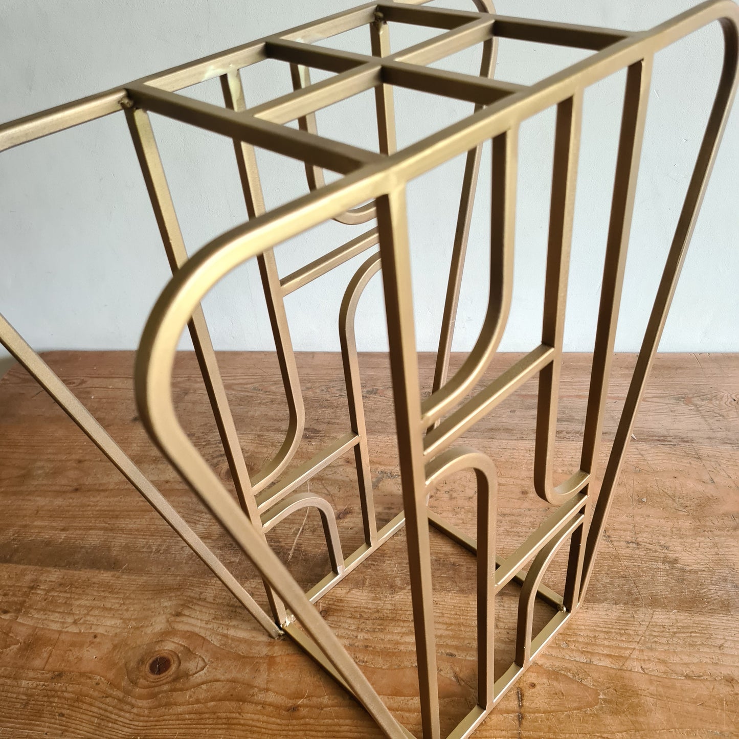 Gold Art Deco Side Table | Modern Living Room House Furniture | Art Deco Architecture Inspired Plant Stand | For Interior Home Design