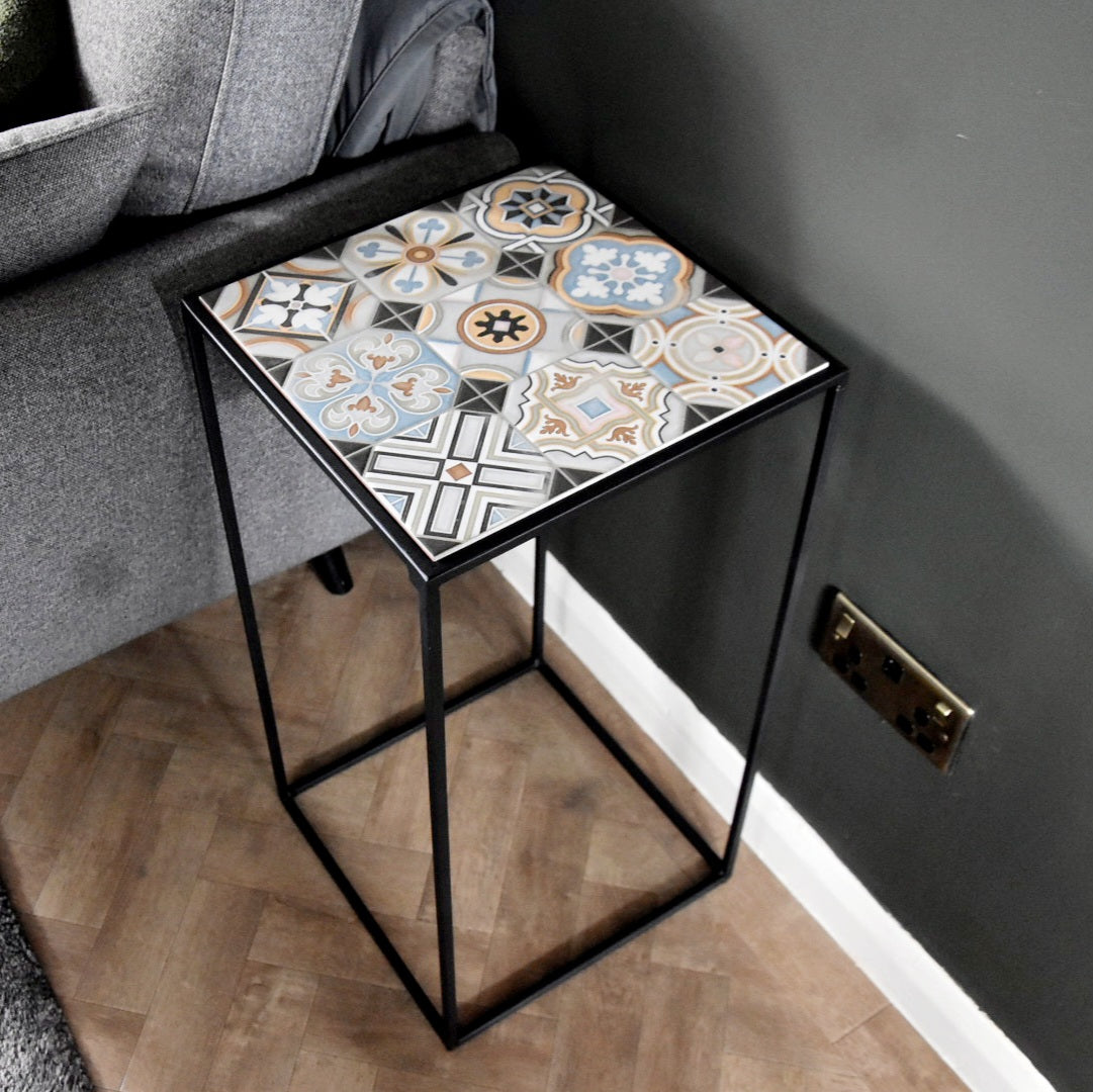 Modern Tile Plant Stand | Industrial style furniture To Showcase House Plants | Bespoke Vase holder | For Home Decor Interior Design