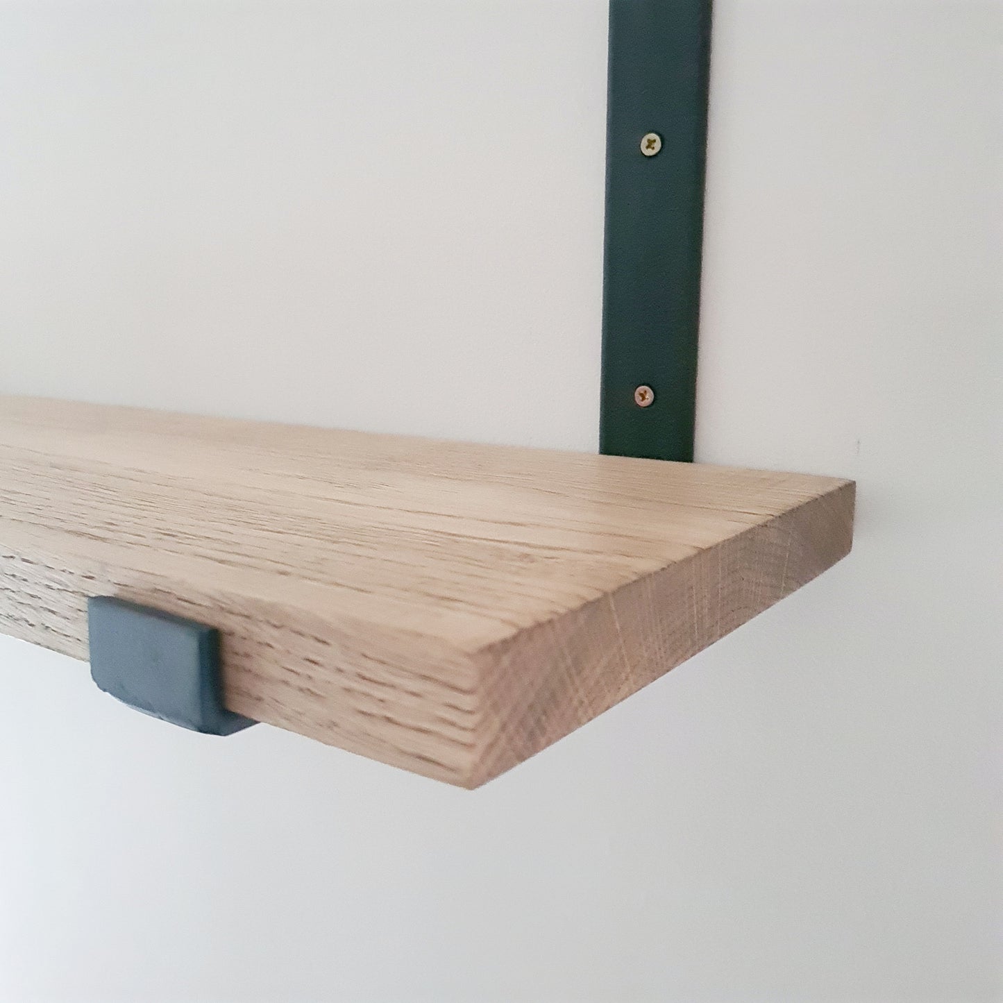 Oak and Steel Shelf and Brackets | Industrial Style Home House Furniture | Bespoke Wooden Shelves | For Home Decor Interior Design