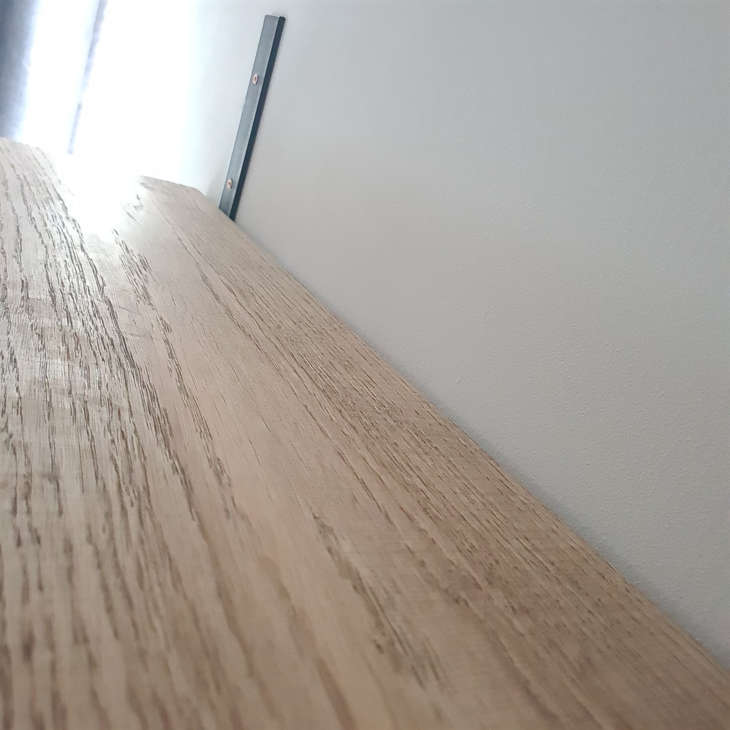 Oak and Steel Shelf and Brackets | Industrial Style Home House Furniture | Bespoke Wooden Shelves | For Home Decor Interior Design