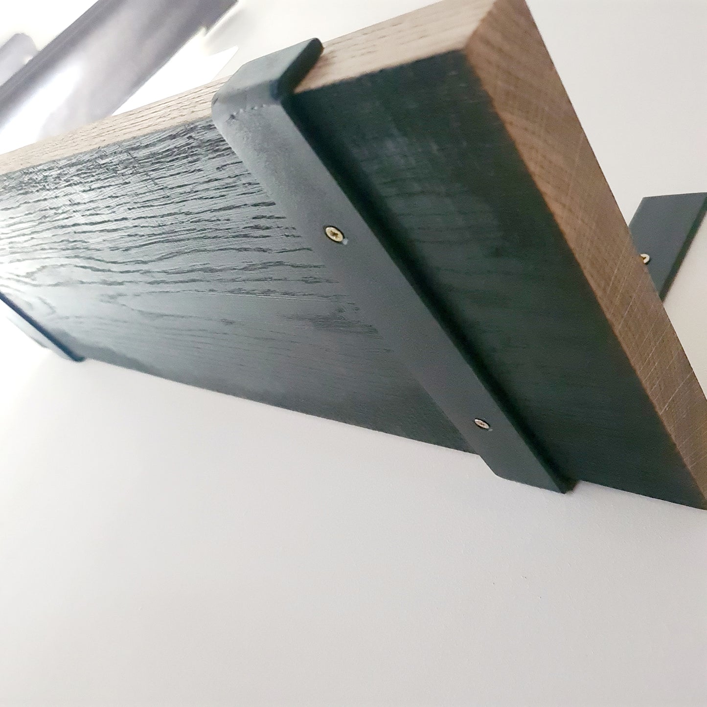 Oak and Steel Shelf and Brackets | Industrial Style Home House Furniture | Bespoke Wooden Shelves | For Home Decor Interior Design