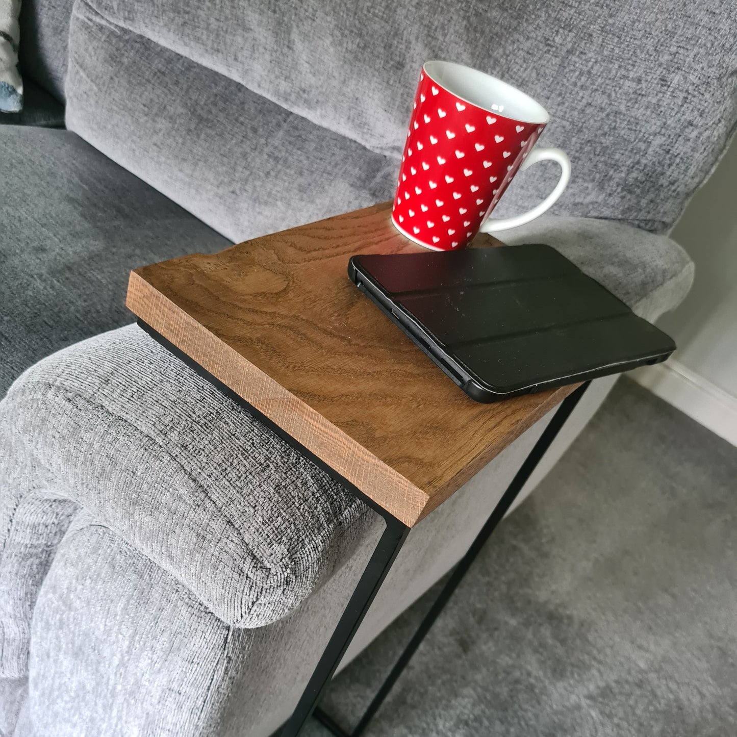 Sofa Drink Holder with Wooden Top