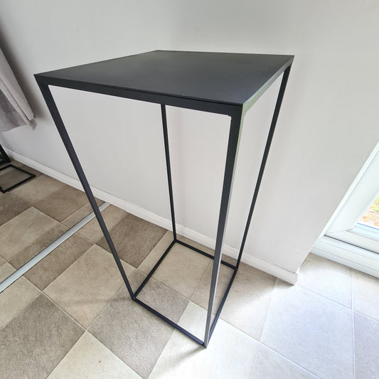 Steel Side Table Plant Stand | Industrial Style Living Room Hallway Furniture | Bespoke Black Display Stand | For Interior Design Home