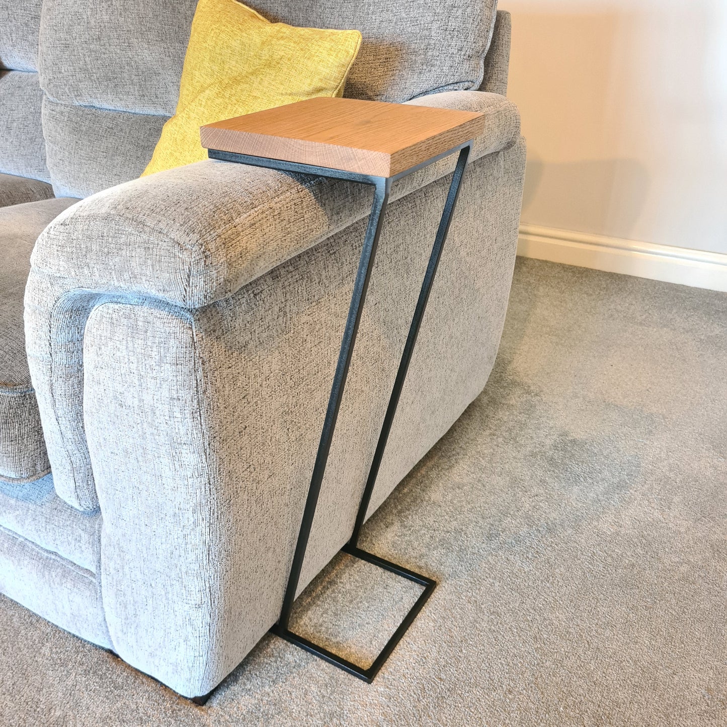 Slim Thin Sofa Side Table | Minimalist Living Room Furniture | Bespoke Arm Chair Drink Holder | Gifts for Him or Her