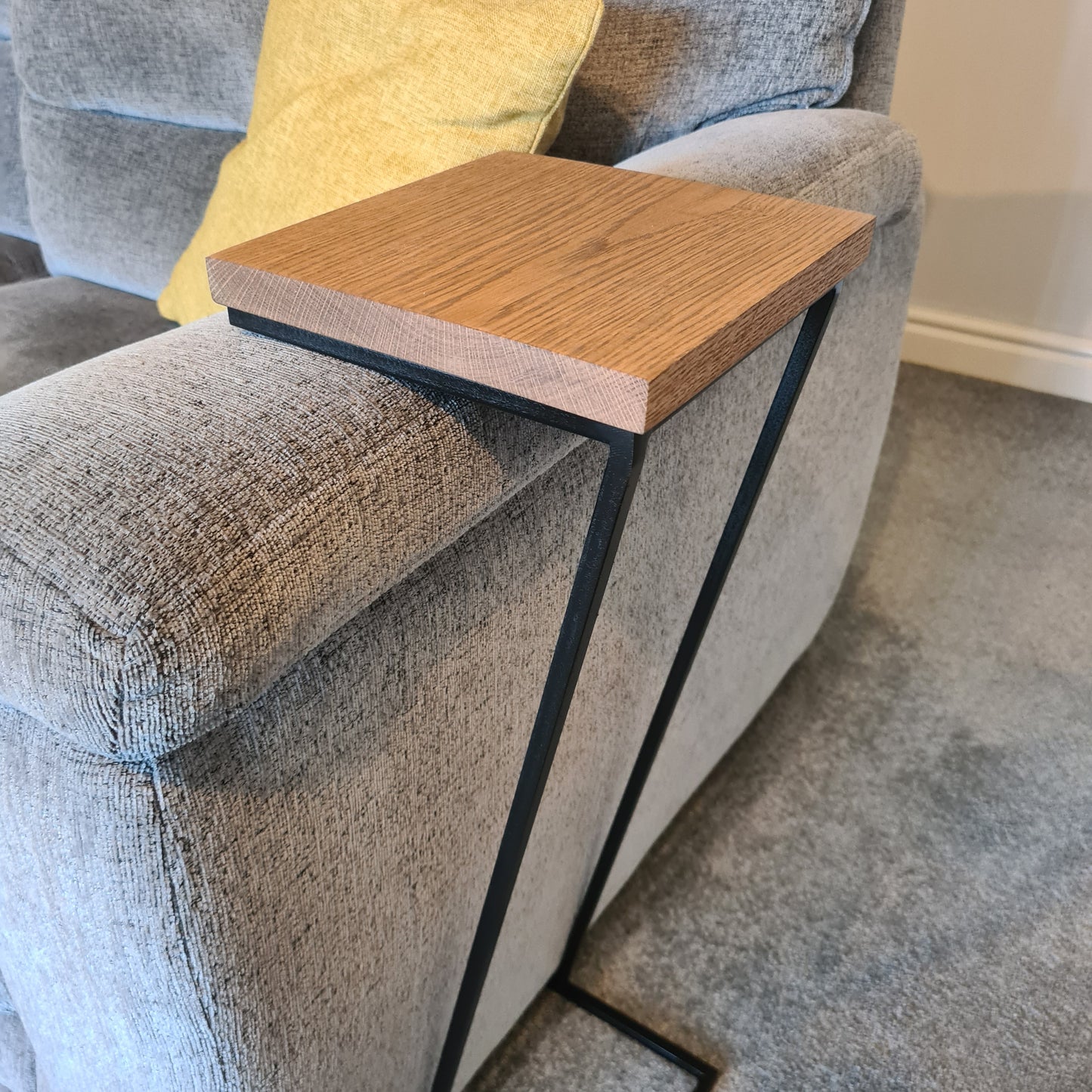 Slim Thin Sofa Side Table | Minimalist Living Room Furniture | Bespoke Arm Chair Drink Holder | Gifts for Him or Her
