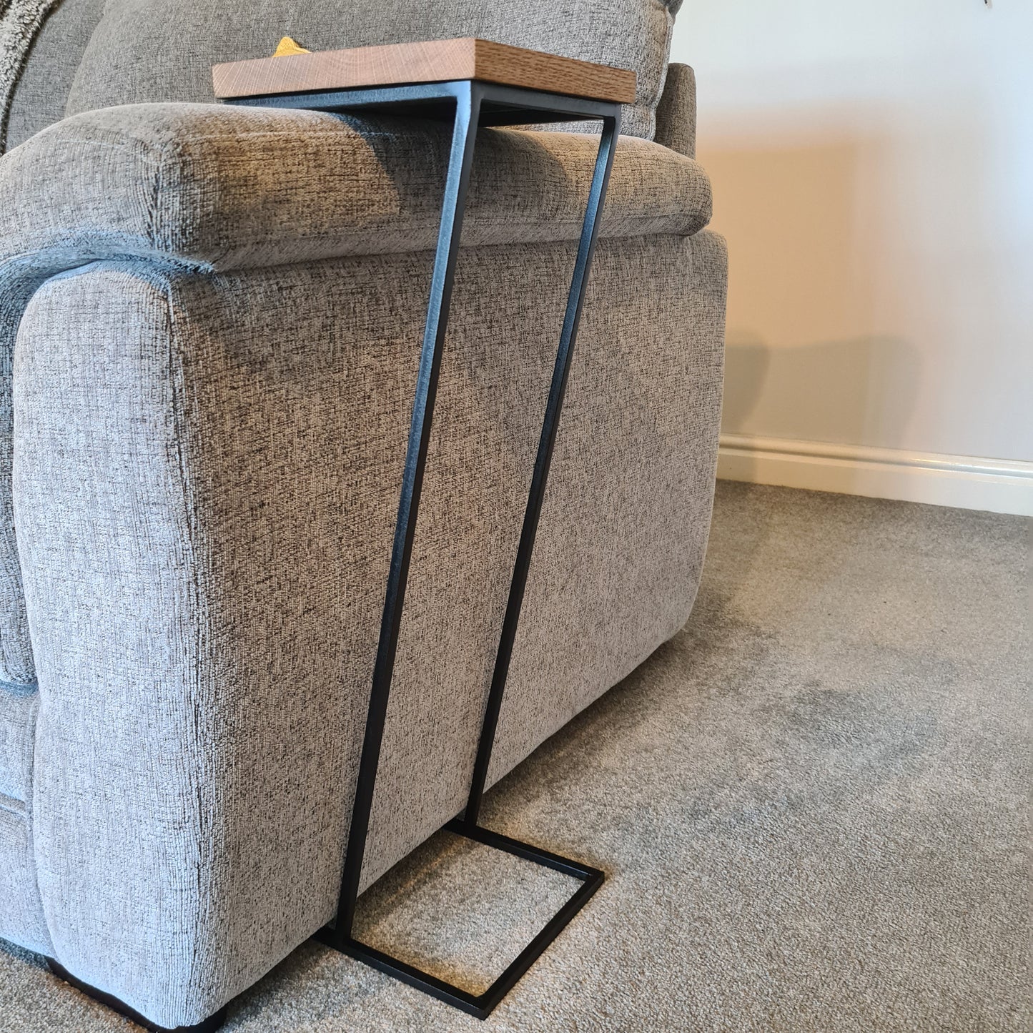 Slim Thin Sofa Side Table | Minimalist Living Room Furniture | Bespoke Arm Chair Drink Holder | Gifts for Him or Her