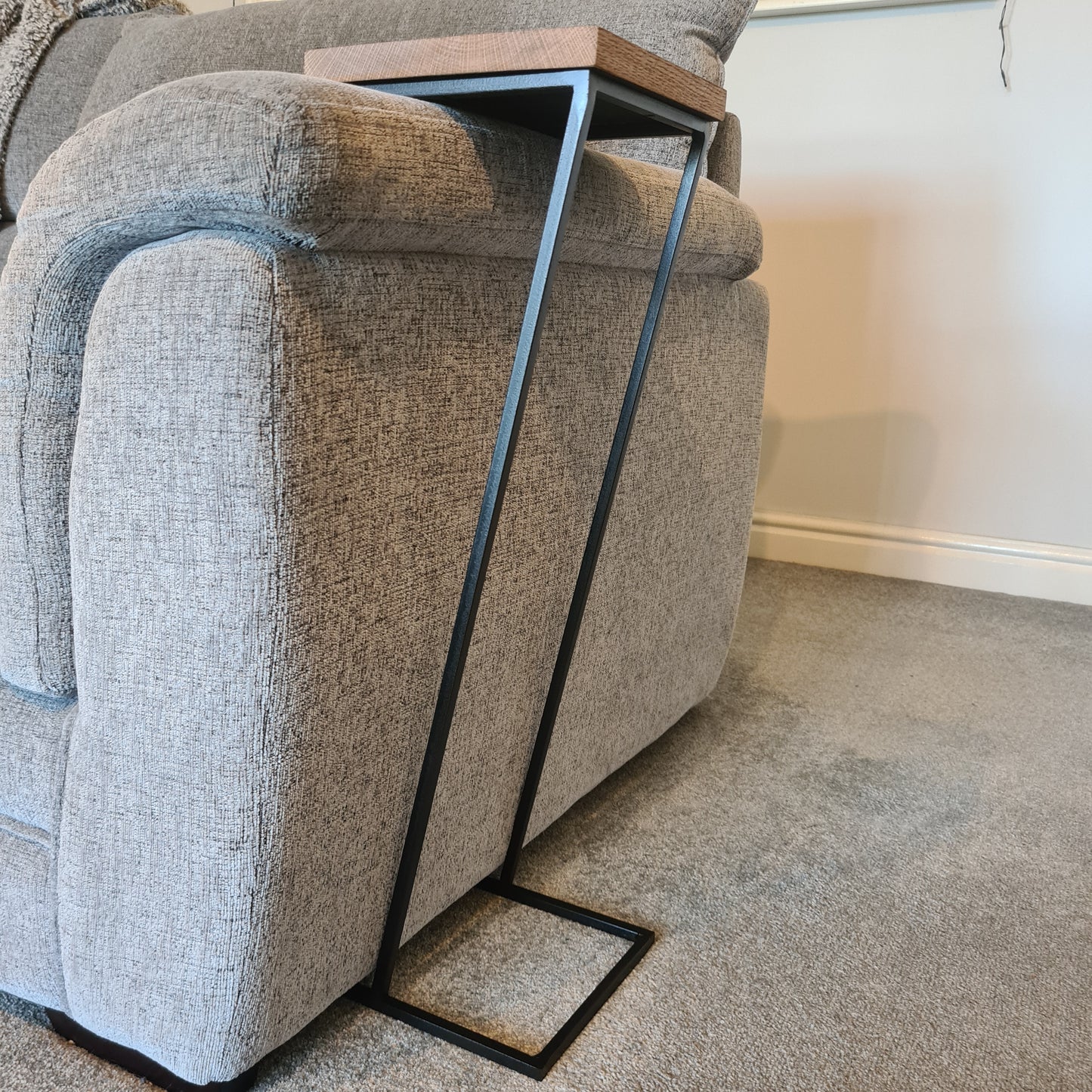 Slim Thin Sofa Side Table | Minimalist Living Room Furniture | Bespoke Arm Chair Drink Holder | Gifts for Him or Her