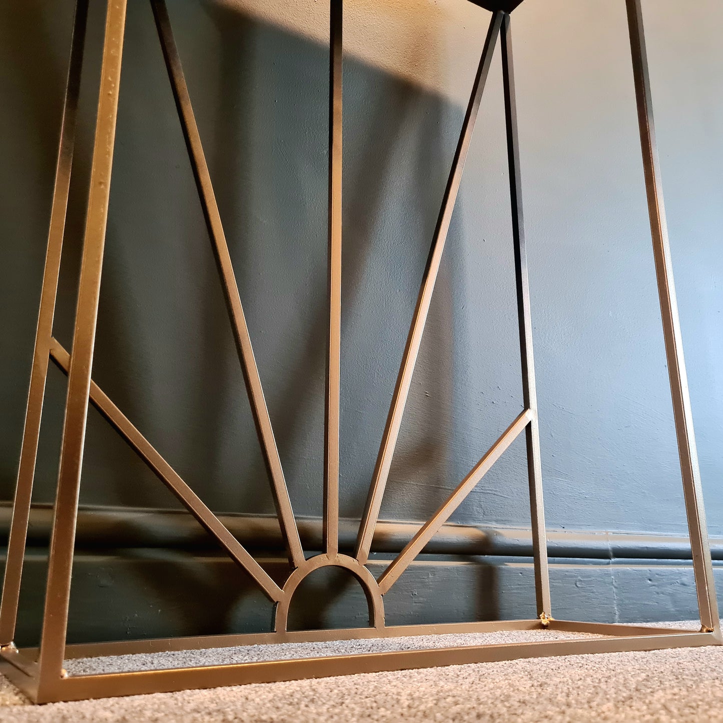 Oak and Metal Black and Gold Side Table | Bespoke Hallway Console Table | For Home Decor Interior Design