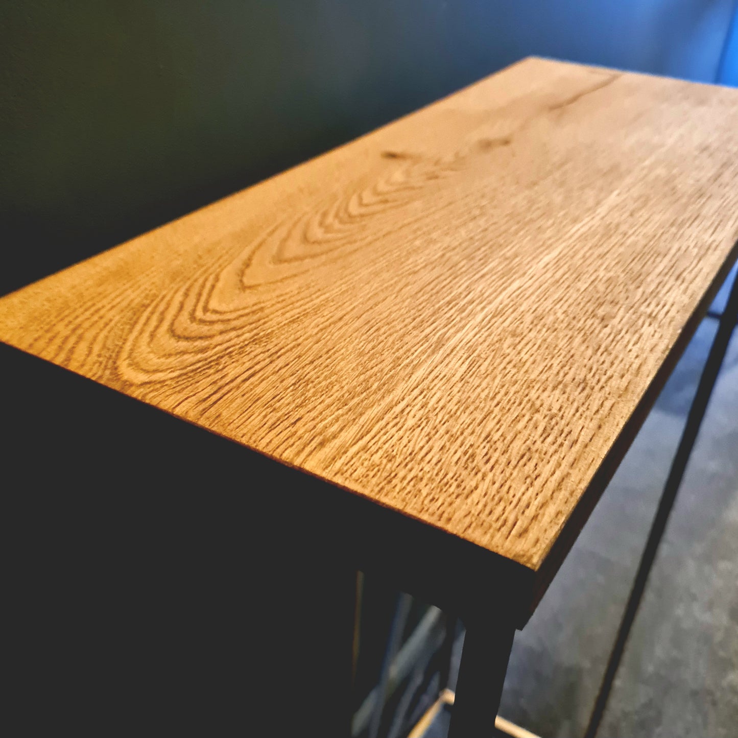 Oak and Metal Black and Gold Side Table | Bespoke Hallway Console Table | For Home Decor Interior Design