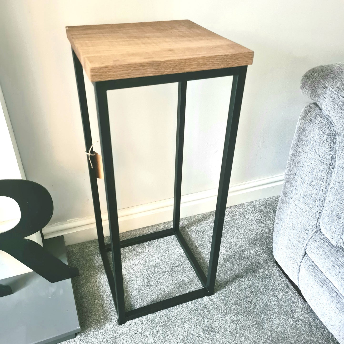 Oak and Steel Log Holder | Industrial Living Room Furniture | Bespoke Log Fire Storage | For New Home Stove Interior Design