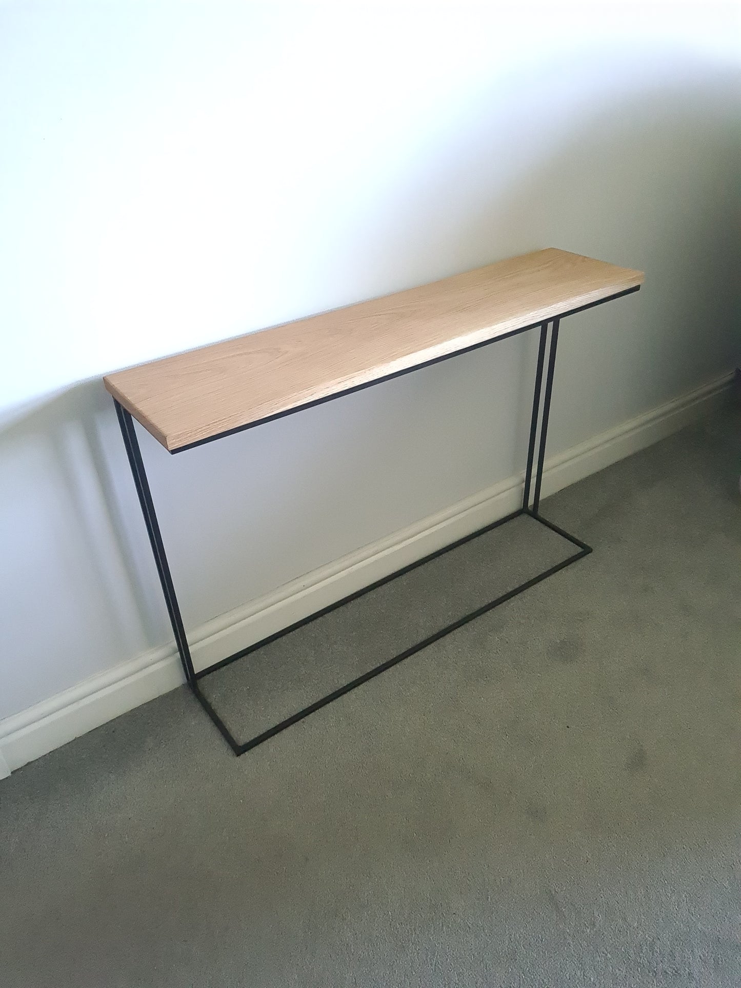 Oak And Steel Side Table Radiator Cover | Metal Hallway Furniture | Bespoke Side Board | For Home Decor Interior Designer | Gifts for Him