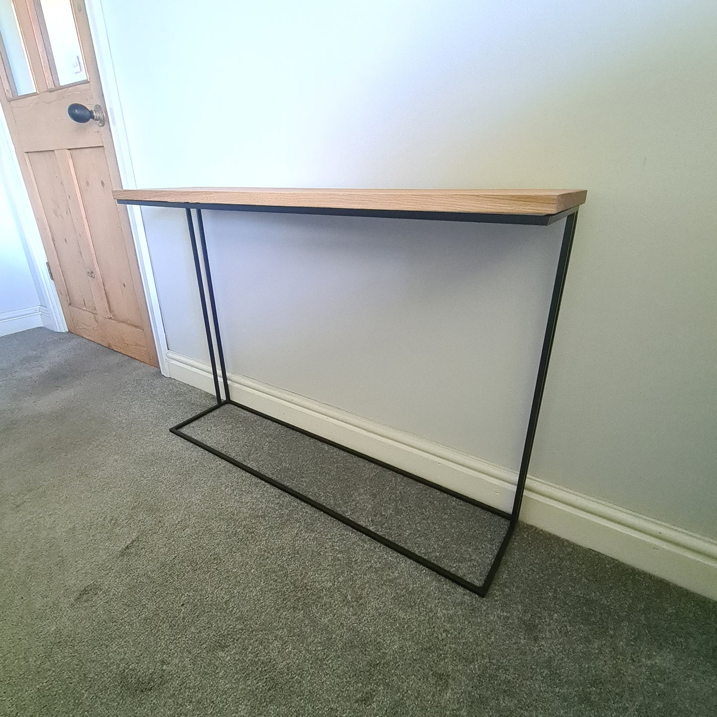 Oak And Steel Side Table Radiator Cover | Metal Hallway Furniture | Bespoke Side Board | For Home Decor Interior Designer | Gifts for Him