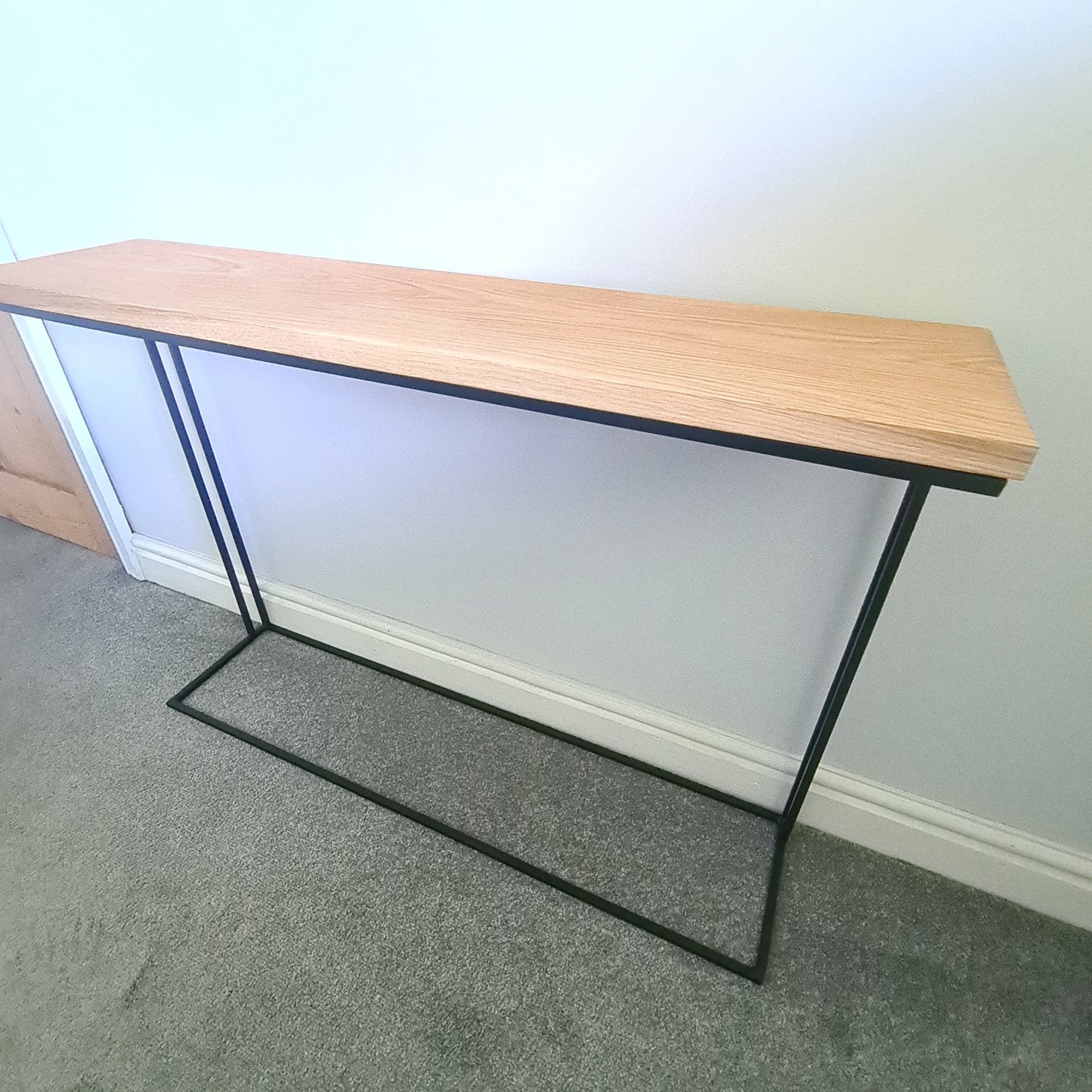 Oak And Steel Side Table Radiator Cover | Metal Hallway Furniture | Bespoke Side Board | For Home Decor Interior Designer | Gifts for Him