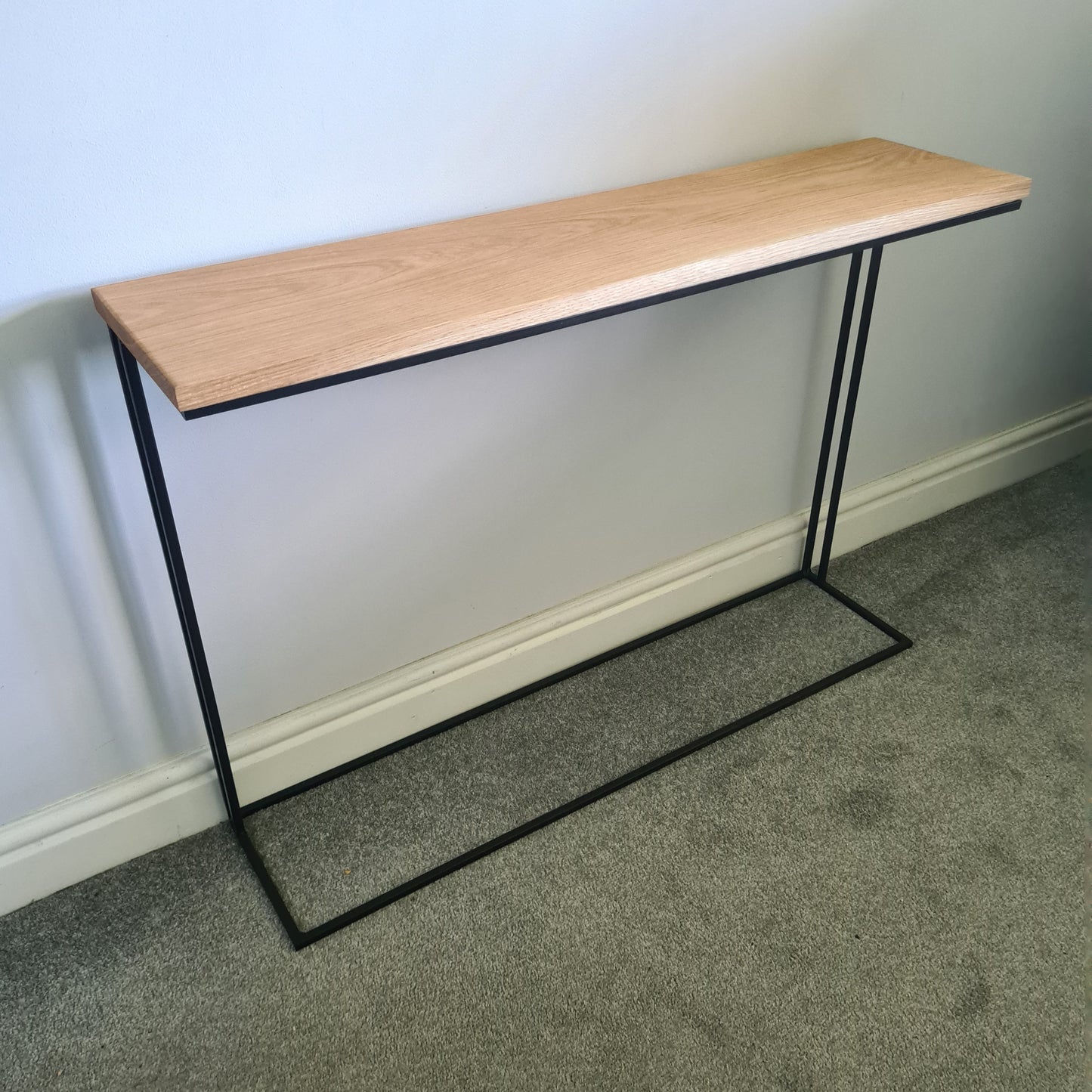 Oak And Steel Side Table Radiator Cover | Metal Hallway Furniture | Bespoke Side Board | For Home Decor Interior Designer | Gifts for Him