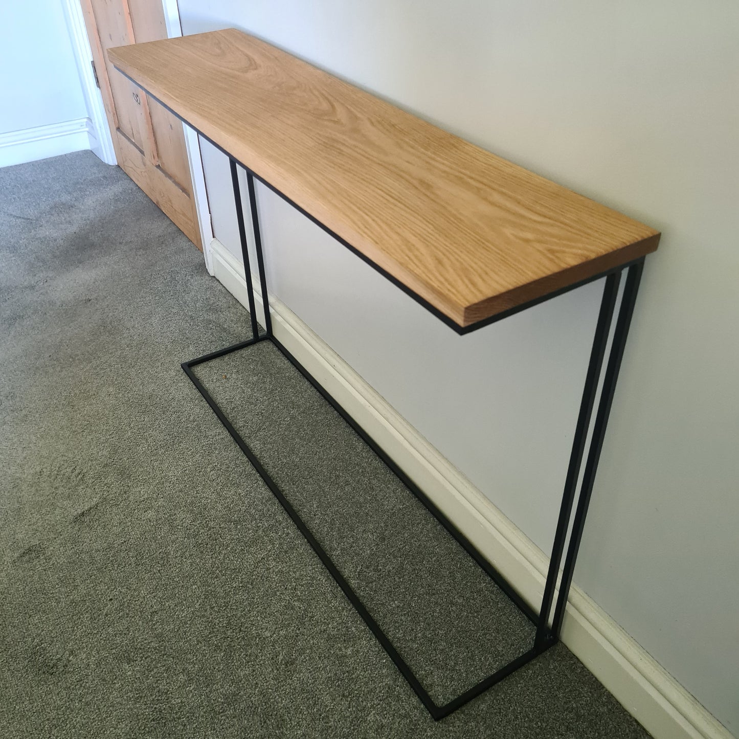 Oak And Steel Side Table Radiator Cover | Metal Hallway Furniture | Bespoke Side Board | For Home Decor Interior Designer | Gifts for Him