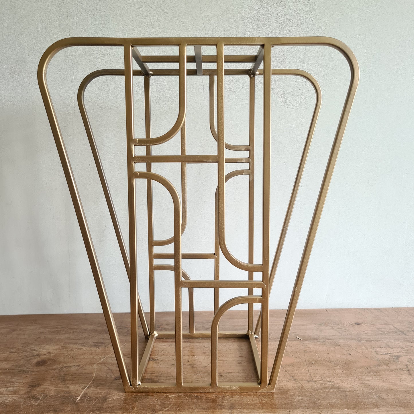 Gold Art Deco Side Table | Modern Living Room House Furniture | Art Deco Architecture Inspired Plant Stand | For Interior Home Design