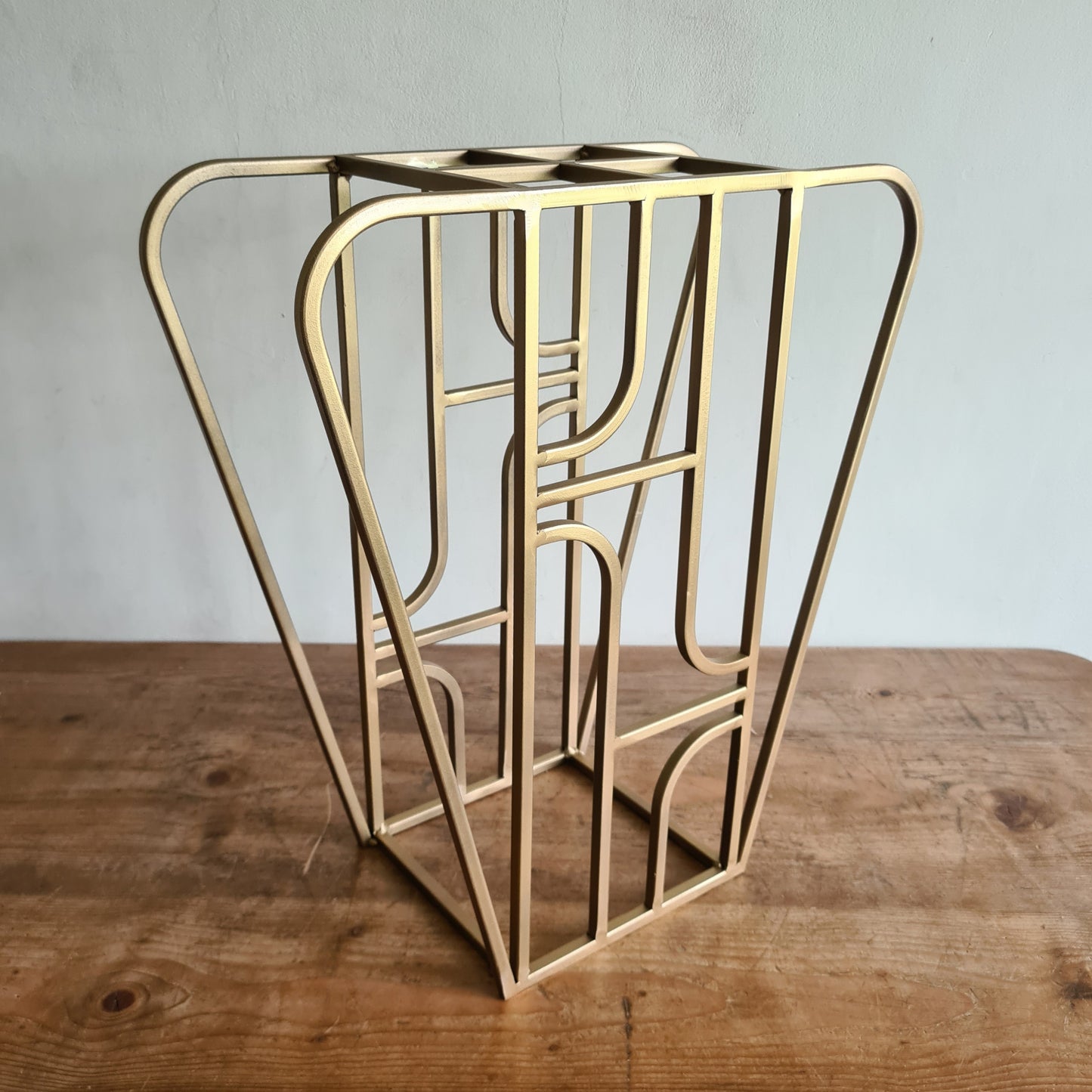 Gold Art Deco Side Table | Modern Living Room House Furniture | Art Deco Architecture Inspired Plant Stand | For Interior Home Design