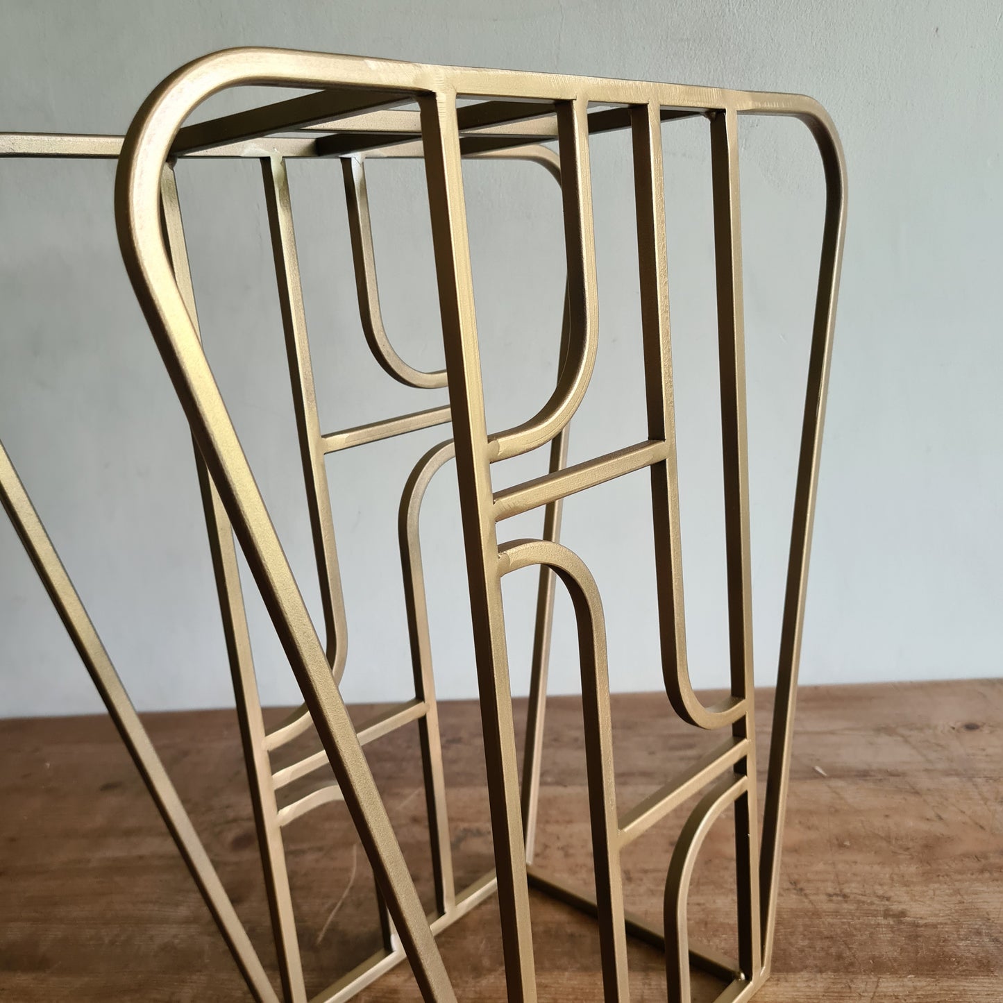 Gold Art Deco Side Table | Modern Living Room House Furniture | Art Deco Architecture Inspired Plant Stand | For Interior Home Design