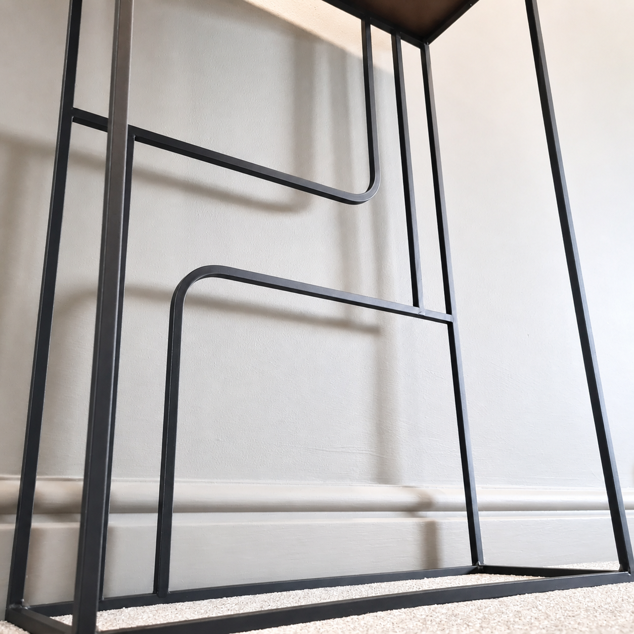 Oak & Steel Narrow Console Table – Handmade Industrial Hallway Table