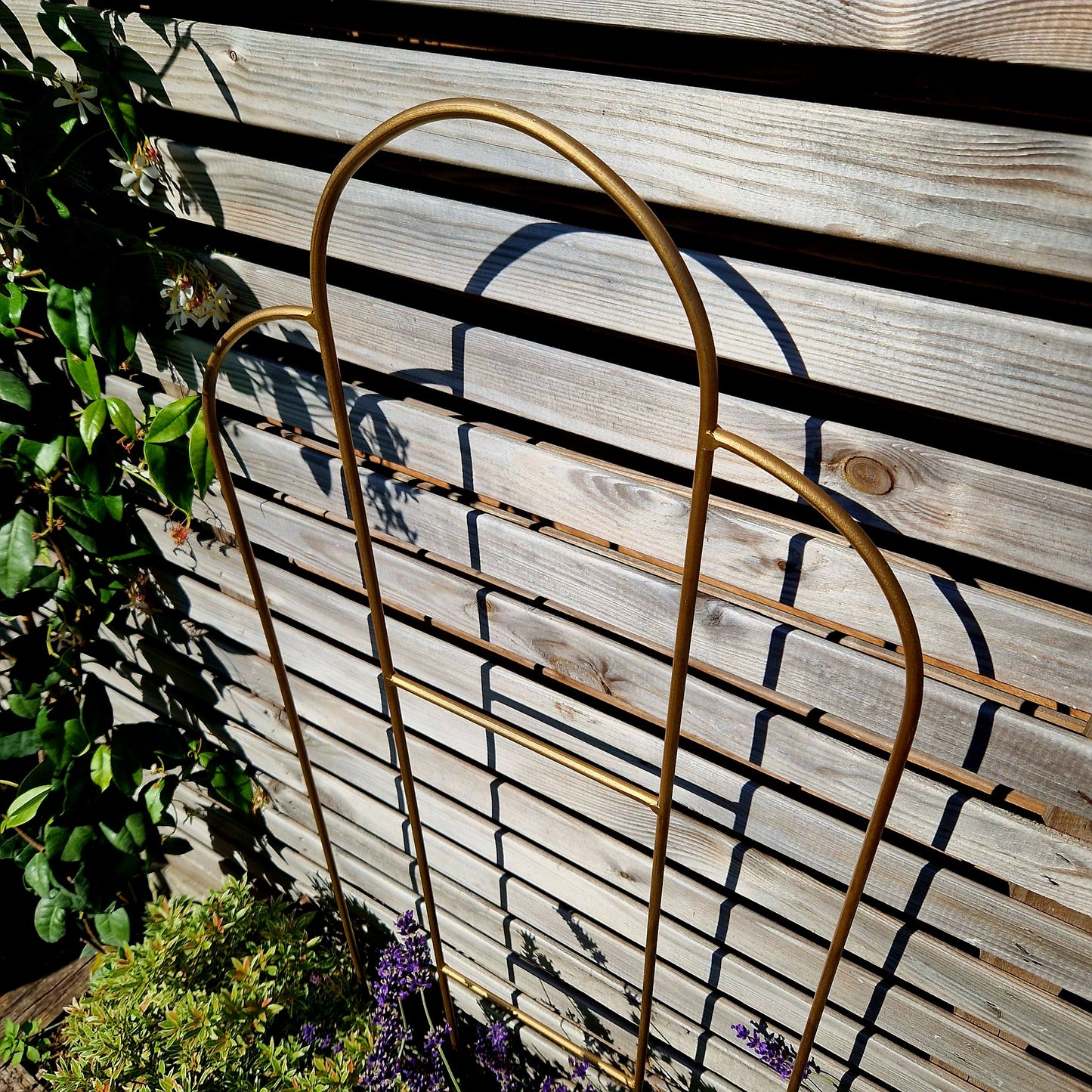 Art Deco Gold Plant Stake Trellis | Decorative Garden Ornaments | Handmade Garden Flower Stakes | For New Home Garden Landscape Designer