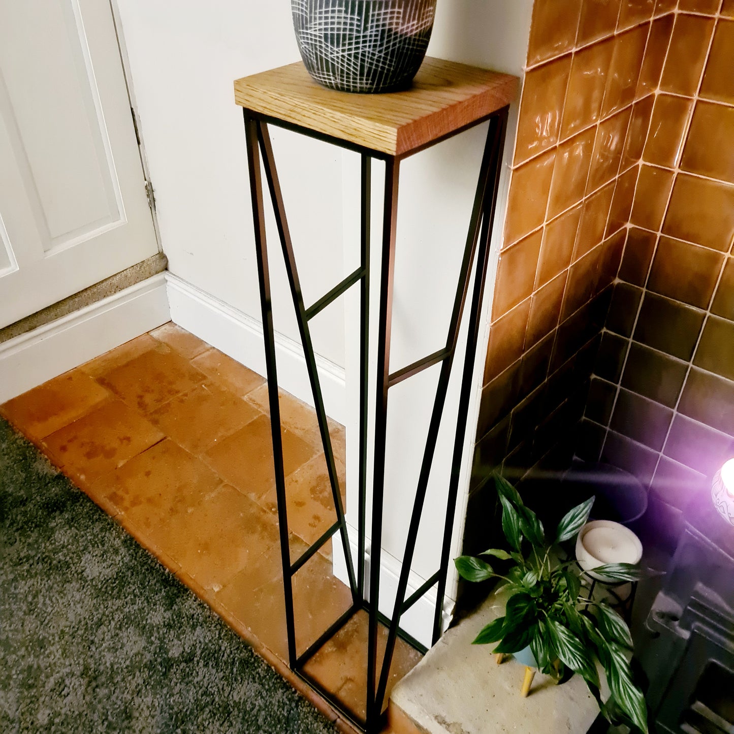 Art Deco Plant Stand Side Table | Modern Living Room House Furniture | Bespoke Size Plant Vase Flower Display | For Home Interior Designers